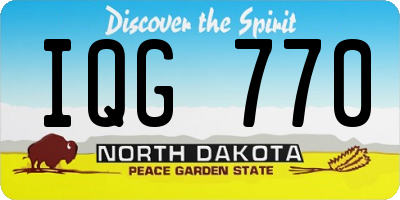 ND license plate IQG770