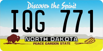 ND license plate IQG771