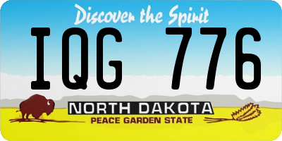 ND license plate IQG776