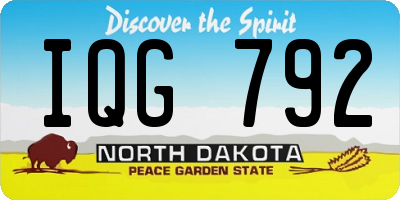 ND license plate IQG792