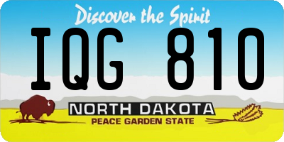 ND license plate IQG810