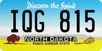 ND license plate IQG815