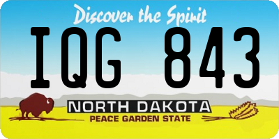 ND license plate IQG843