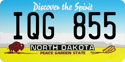 ND license plate IQG855