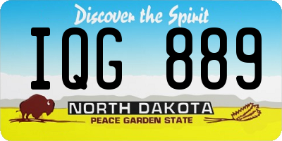 ND license plate IQG889