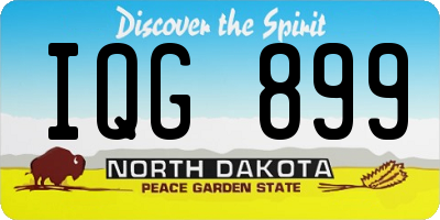ND license plate IQG899