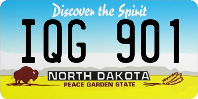ND license plate IQG901