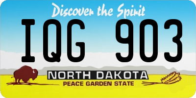 ND license plate IQG903