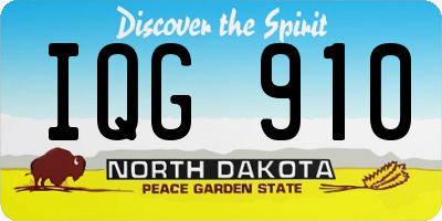 ND license plate IQG910