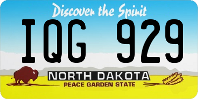 ND license plate IQG929