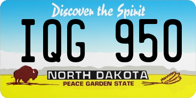 ND license plate IQG950
