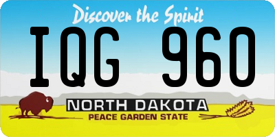 ND license plate IQG960