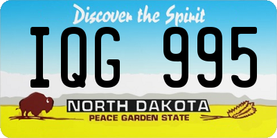 ND license plate IQG995