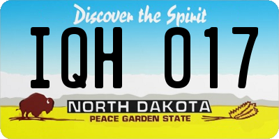 ND license plate IQH017