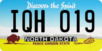 ND license plate IQH019