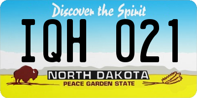 ND license plate IQH021