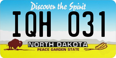 ND license plate IQH031