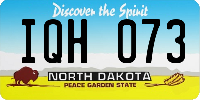 ND license plate IQH073