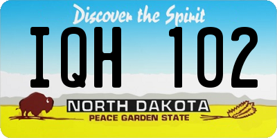 ND license plate IQH102