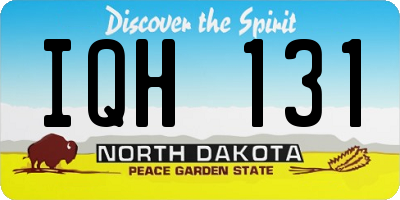 ND license plate IQH131