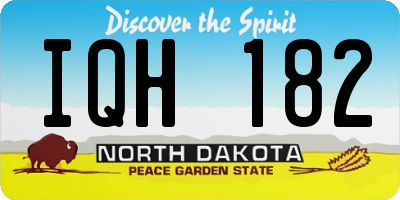 ND license plate IQH182