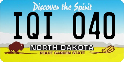 ND license plate IQI040