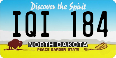 ND license plate IQI184