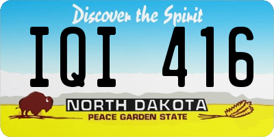 ND license plate IQI416