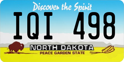 ND license plate IQI498