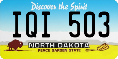 ND license plate IQI503