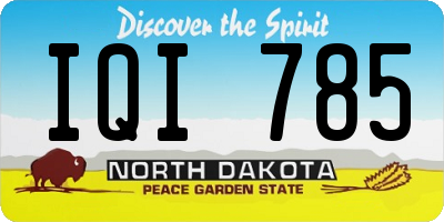 ND license plate IQI785