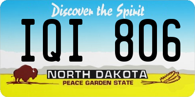 ND license plate IQI806