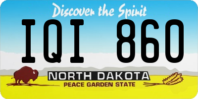 ND license plate IQI860