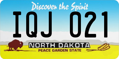 ND license plate IQJ021