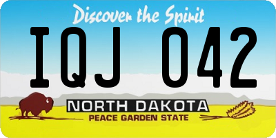 ND license plate IQJ042
