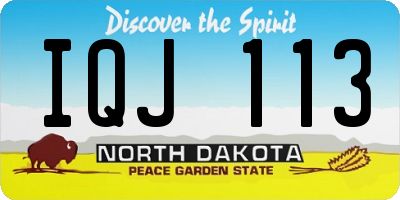 ND license plate IQJ113