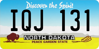 ND license plate IQJ131