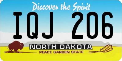 ND license plate IQJ206