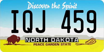 ND license plate IQJ459