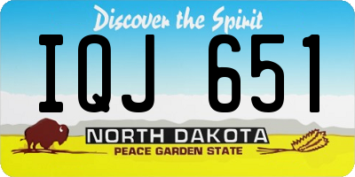 ND license plate IQJ651