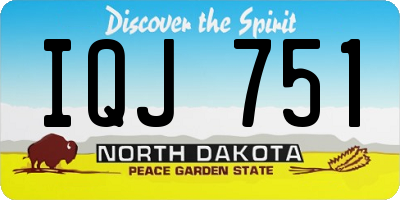 ND license plate IQJ751