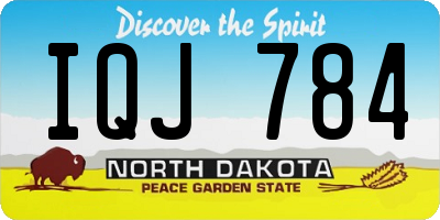 ND license plate IQJ784