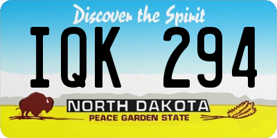 ND license plate IQK294