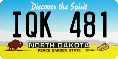 ND license plate IQK481