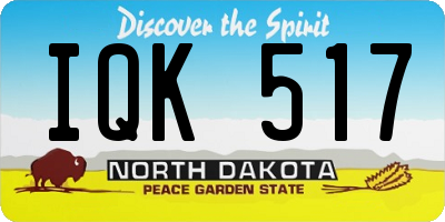 ND license plate IQK517