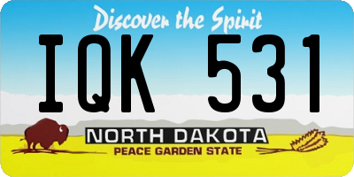 ND license plate IQK531