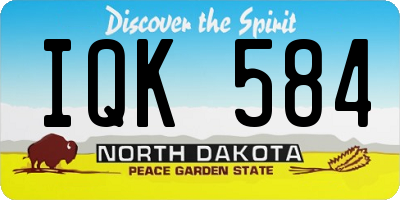 ND license plate IQK584