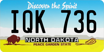 ND license plate IQK736