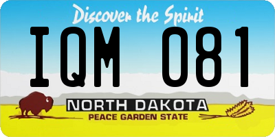 ND license plate IQM081