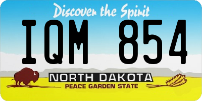 ND license plate IQM854